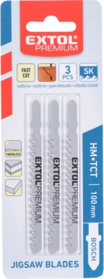 Plátky do přímočaré pily s SK zuby 3ks, 100x1,5mm Bosh EXTOL PREMIUM