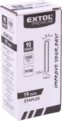 Spona nastřelovací, 3000ks, 19mm, 5,7x1,2x1mm EXTOL PREMIUM