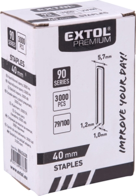 Spona nastřelovací, 3000ks, 40mm, 5,7x1,2x1mm EXTOL PREMIUM