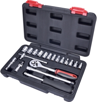 Hlavice nástrčné, sada 19ks, 1/4", CrV EXTOL PREMIUM
