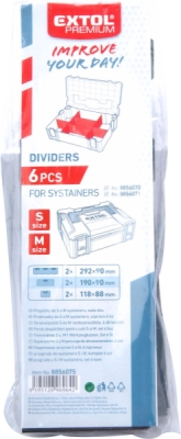 Přepážky do boxů velikostí S/M, sada 6ks EXTOL PREMIUM