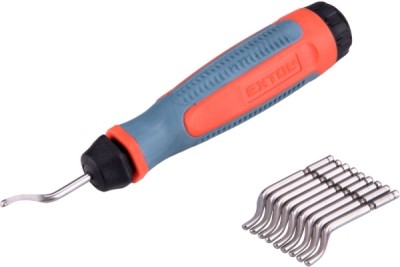 Odhrotovač univerzální, dřík 3,2mm +10ks náhradních čepelí, HSS M35 (5% Co) EXTOL PREMIUM