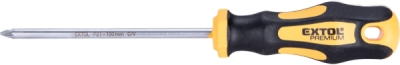 Šroubovák křížový pozidriv, PZ 1x100mm, žlutý, CrV EXTOL PREMIUM