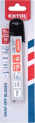Břity ulamovací do nože, 18mm, 10ks, SK4 EXTOL PREMIUM