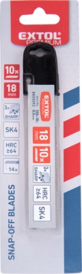 Břity ulamovací do nože, 18mm, 10ks, SK4, 14 seg EXTOL PREMIUM