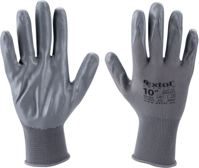 Rukavice nylonové polomáč. v nitrilu, velikost L/10" EXTOL PREMIUM