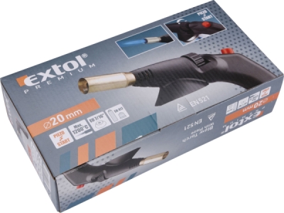 Hořák s piezo zapalováním na kartuše s EU závitem 7/16" EXTOL PREMIUM
