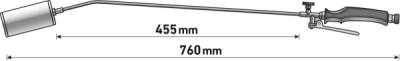 Hořák nahřívací na PROPAN-BUTAN, průměr 60mm, délka 760mm EXTOL PREMIUM