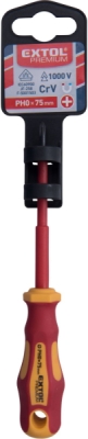 Šroubovák elektrikářský, PH0x75mm, VDE, CrV EXTOL PREMIUM