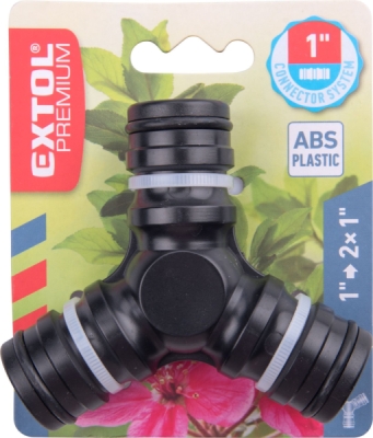 Rozdvojka-třícestný konektor 1"systém, ABS EXTOL PREMIUM