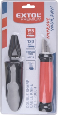 Nůž na odizolování kabelů oboubřitý, 155/120mm, CrV EXTOL PREMIUM