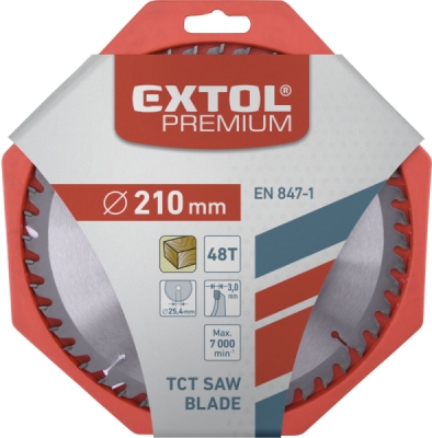 Kotouč pilový s SK plátky, ⌀210x3,0x25,4mm, 48T EXTOL PREMIUM