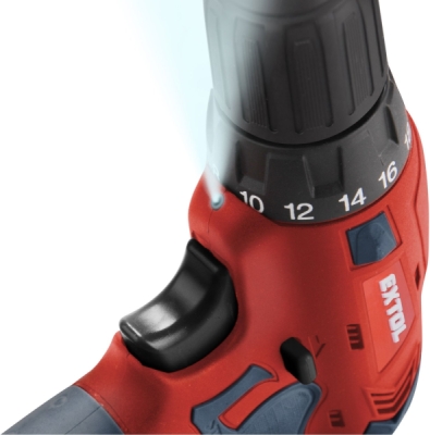 Vrtací šroubovák aku, 12V Li-ion (2x) a bruska úhlová 125mm v plastovém boxu EXTOL PREMIUM