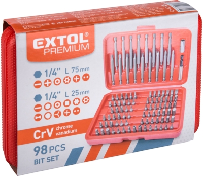 Hroty, sada 98ks EXTOL PREMIUM