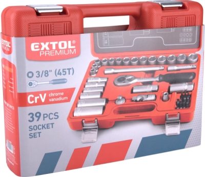 Sada nářadí 3/8"  EXTOL PREMIUM 39ks