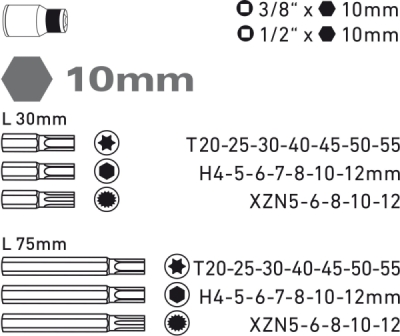 Sada bitů HEX-TORX-XZN EXTOL PREMIUM 40ks