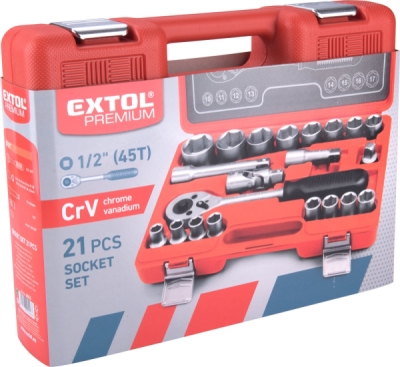 Sada nářadí 1/2"  EXTOL PREMIUM 21ks