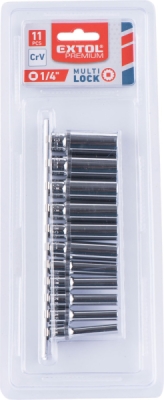 Sada hlavic 1/4" MULTI-LOCK EXTOL PREMIUM 11ks