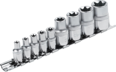 Sada hlavic 1/4", 1/2" TORX EXTOL PREMIUM 9ks