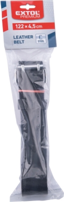 Opasek kožený černý, š.4,5cm x d.122cm, kovová přezka EXTOL PREMIUM