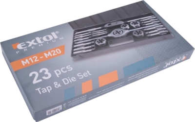 Závitníky a závitová očka M12-M20, sada 23ks EXTOL PREMIUM