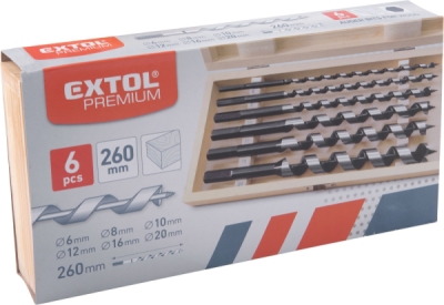 Sada vrtáků hadovitých do dřeva EXTOL PREMIUM 6ks