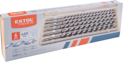 Sada vrtáků hadovitých do dřeva EXTOL PREMIUM 6ks, 460mm