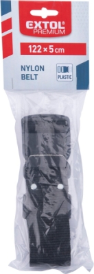 Opasek nylonový černý, š.5cm x d.122cm, plast. přezka, nylon EXTOL PREMIUM