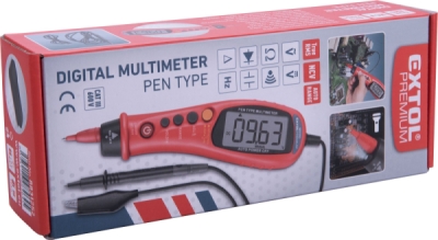 Multimetr digitální, automatická volba rozsahů, tužka, True RMS EXTOL PREMIUM