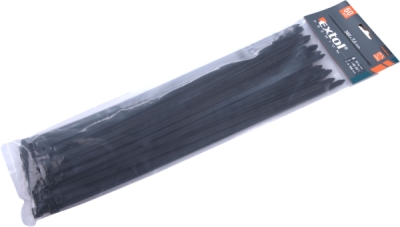 Pásky stahovací na kabely černé, 380x7,6mm, 50ks, nylon PA66 EXTOL PREMIUM