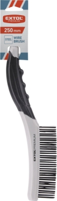 Kartáč ocelový, TPR rukojeť, 4řadý, 250mm EXTOL PREMIUM