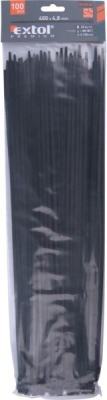 Pásky stahovací na kabely černé, 400x4,8mm, 100ks, nylon PA66 EXTOL PREMIUM
