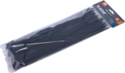 Pásky stahovací na kabely černé, 300x4,8mm, 100ks, nylon PA66 EXTOL PREMIUM