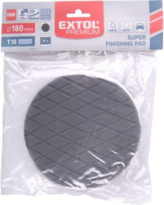 Kotouč leštící pěnový, diamantový vzor, T10, černý, ⌀180x35mm, zapuštěný suchý zip ⌀150mm EXTOL PREMIUM