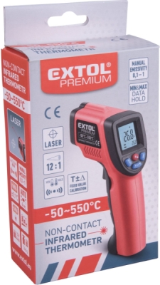 Teploměr bezkontaktní IR průmyslový, -50° až 550°C, -50° až 550°C EXTOL PREMIUM