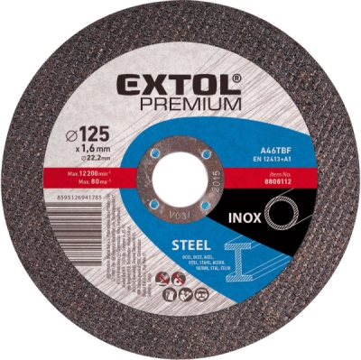 Kotouč řezný na ocel/nerez, ⌀150x1,6x22,2mm EXTOL PREMIUM