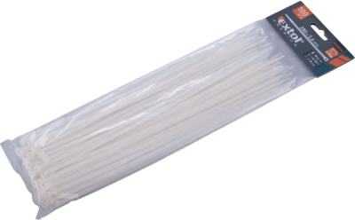 Pásky stahovací na kabely bílé, 280x3,6mm, 100ks, nylon PA66 EXTOL PREMIUM