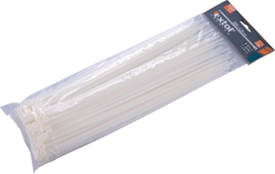 Pásky stahovací na kabely bílé, 300x4,8mm, 100ks, nylon PA66 EXTOL PREMIUM