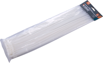 Pásky stahovací na kabely bílé, 400x4,8mm, 100ks, nylon PA66 EXTOL PREMIUM