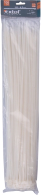 Pásky stahovací na kabely bílé, 500x4,8mm, 100ks, nylon PA66 EXTOL PREMIUM