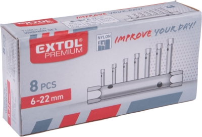 Klíče trubkové, sada 8ks, 6-22mm, CrV EXTOL PREMIUM
