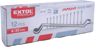 Klíče očkové, sada 12ks, 6-32mm, CrV EXTOL PREMIUM