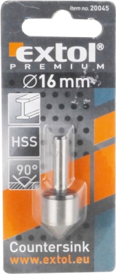 Záhlubník do vrtačky 90° HSS, O 16mm EXTOL PREMIUM
