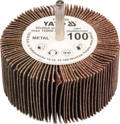 Yato Kotouč lamelový radiální 80x40 P-150 s hřídelí 6 mm