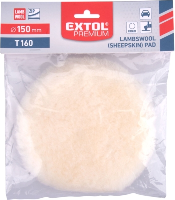 Kotouč leštící vlněný, ovčí rouno, T160, ⌀150mm, suchý zip EXTOL PREMIUM