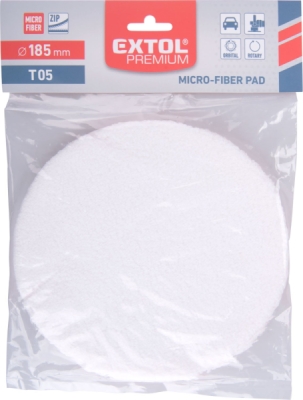 Kotouč leštící, mikrovlákno, T05, ⌀185mm, suchý zip EXTOL PREMIUM