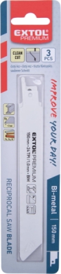 Plátky do pily ocasky 3ks, 150x19x0,9mm, Bi-metal EXTOL PREMIUM