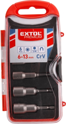 Klíče nástrčné do vrtačky, sada 6ks EXTOL PREMIUM