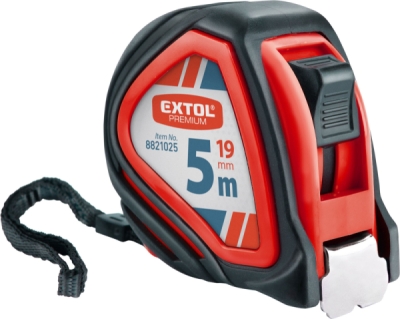 Metr svinovací, 5m x 19mm červený EXTOL PREMIUM