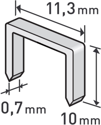 Spony, balení 1000ks, 10mm, 11,3x0,52x0,70mm EXTOL PREMIUM
